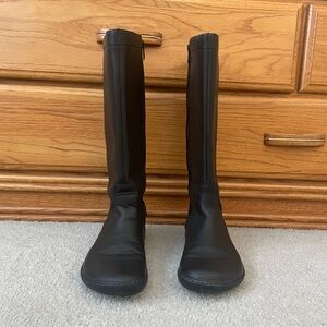 Vivo Barefoot Black Tall Waterproof Winter Rain Boots